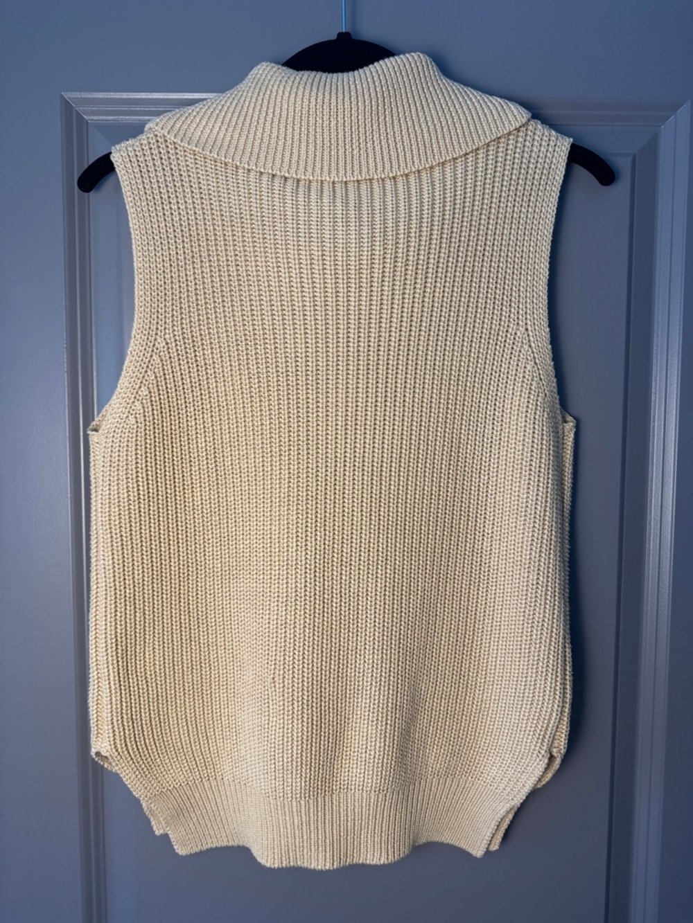 Workshop Republic Cream Chunky Knit Sleeveless Cowl Neck Sweater Tank Top Small - Picture 7 of 7